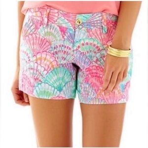 Lilly Pulitzer, Callahan pink, blue and green seashell shorts size 4